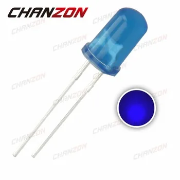 100pcs 5mm Blue Diffused LED Round Diode Light-Emitting DIP Wide Angle 5 mm LED Lamp Light Through Hole Electronics Components