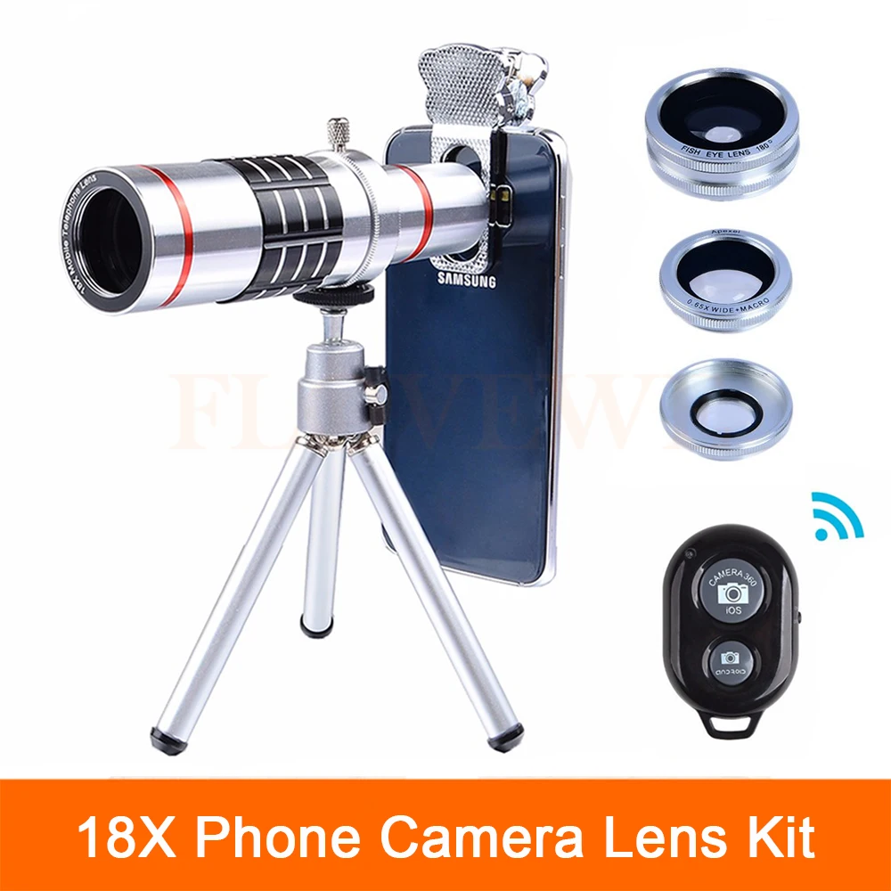 bilder für 2017 hohe Qualität 18X Zoom Tele Lentes Kit Teleskop Fish eye Weitwinkel makro-objektiv Für Handy Linsen Mit Stativ Clips bilder für 2017 hohe Qualität 18X Zoom Tele Lentes Kit Teleskop Fish eye Weitwinkel makro-objektiv Für Handy Linsen Mit Stativ Clips