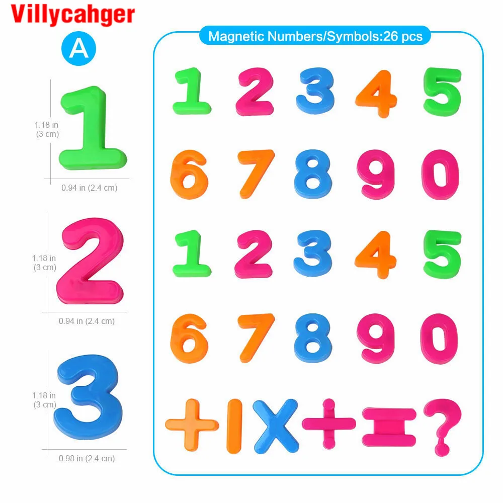26 шт./компл. 3 см магнит цифры головоломки Красочные Стикеры меморандум обучающая игрушка Цифровой Управление подарок для детей