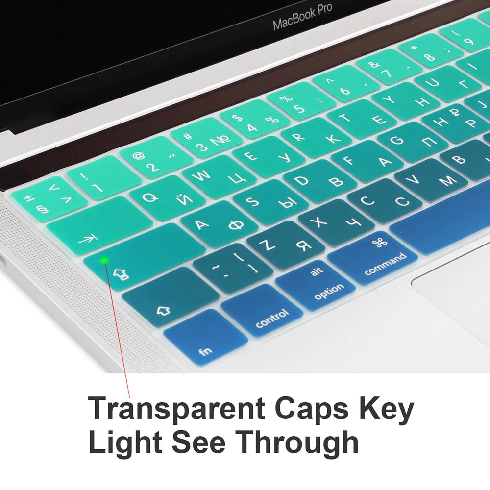 Мягкий силиконовый чехол для клавиатуры с градиентом Macbook 2016 2017 2018 Pro 13 15 дюймов