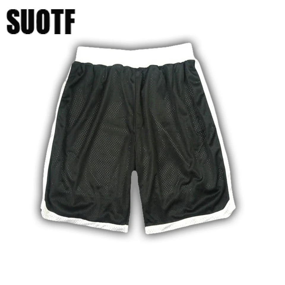 SUOTF, поддерживающие сетчатые баскетбольные шорты с вышивкой, черные баскетбольные шорты, баскетбольные шорты