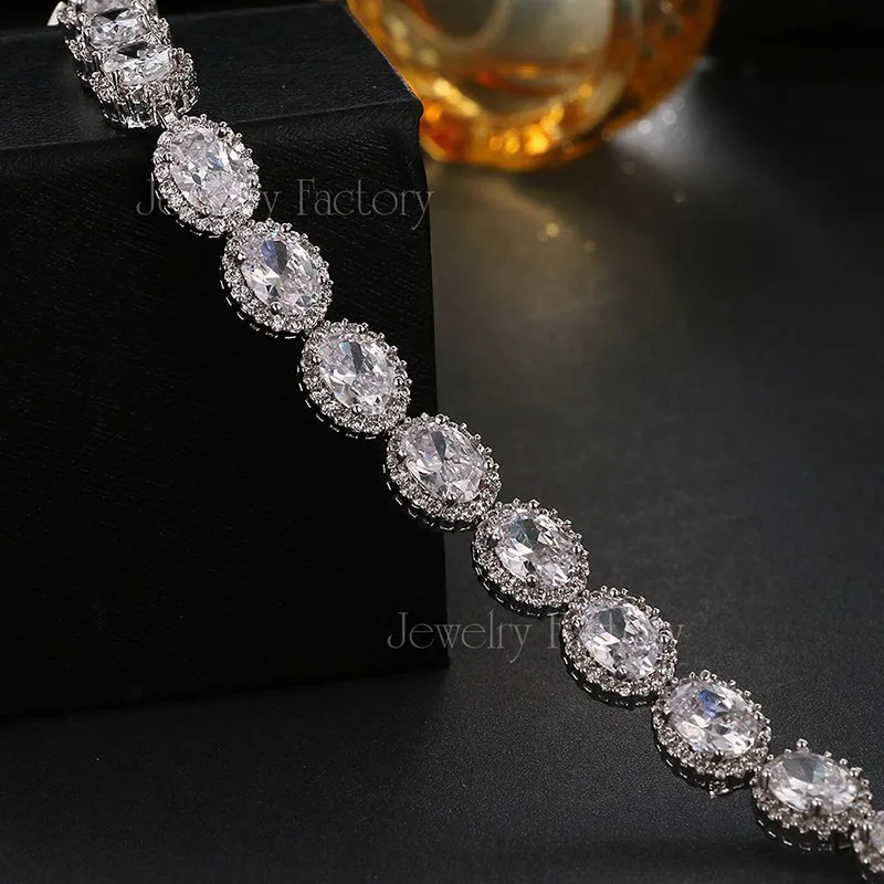 Emmaya, высокое качество, Овальный изысканный браслет с цирконием, Роскошные блестящие браслеты с кубическим цирконием для женщин, свадебные