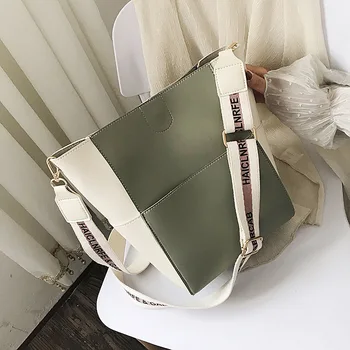

Simple women's bucket bag handbag new trend letter shoulder strap large capacity shoulder bag wild shopping bag messenger bag