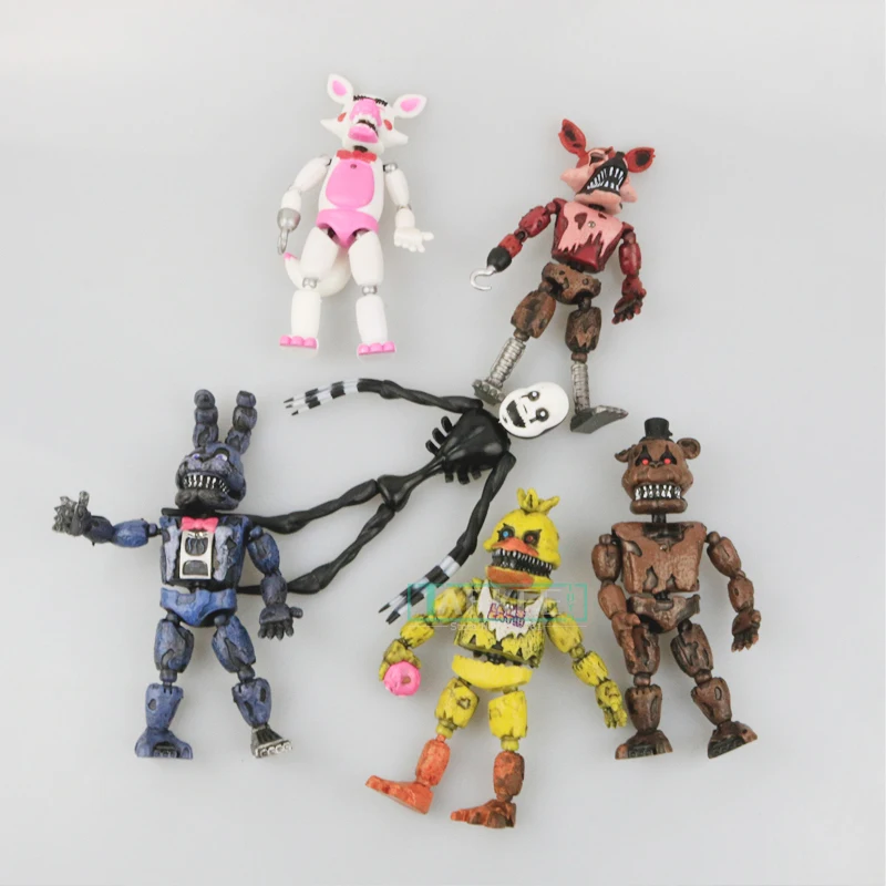 6 шт./компл. в пять ночей Фредди ПВХ фигурку 17 см Бонни Foxy игрушки 5 Fazbear медведь