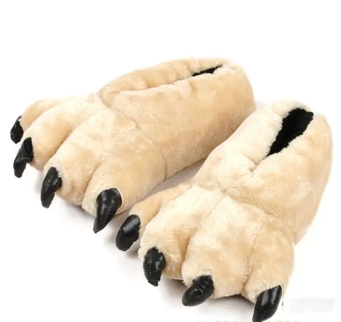 SunNY Everest 2018 Halloween Bear paw cotton slippers Bear claw leopard