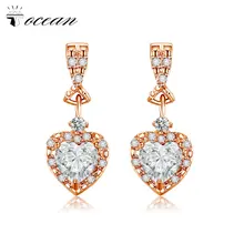 Tocean розовое золото цвет Лидер продаж романтические ювелирные изделия Свадебные серьги гвоздики для женщин AAA циркон обручальные аксессуары подарок A370