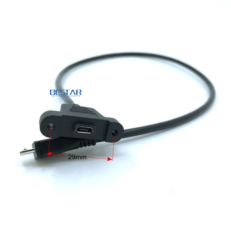 5 контактный разъем Micro USB 2 0 штекер удлинитель 30 см 50 с отверстиями для крепления