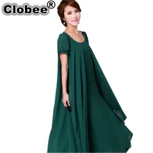 Clobee женское летнее шифоновое платье свободного размера плюс Vestidos с воланами макси длинные платья Бохо одежда халат сорочка