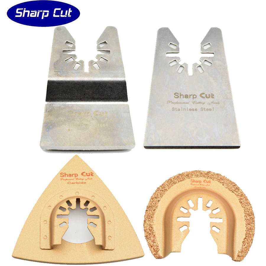 

50% OFF 4pcs/set Oscillating Multi Saw Blade 304 stainless steel Scraper and Carbide Grinding Blade for multimaster power tools