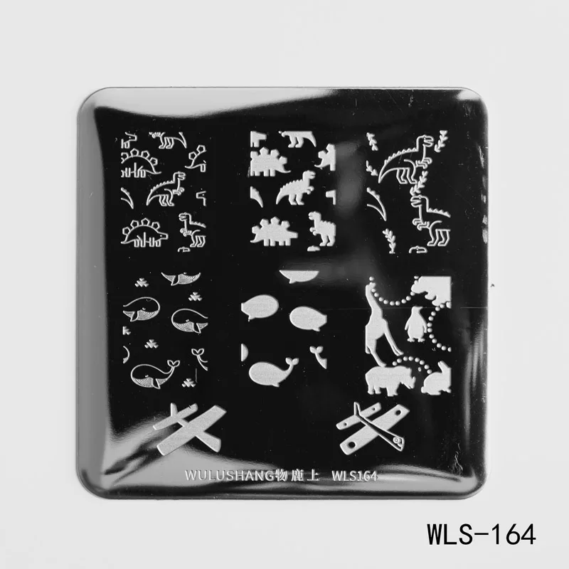 Квадратная абстрактная серия Штамповка шаблон Линия Дизайн ногтей штамповка изображения пластины ногтей штамп трафареты - Цвет: wls164