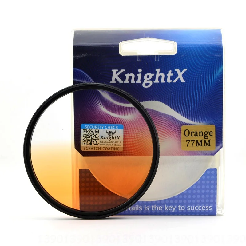 KnightX UV MC MCUV CPL переменный ND 49 мм 52 мм 55 мм 58 мм 67 мм 72 мм 77 мм фильтр объектива для sony Canon Nikon eos 400d 700d a6300 gopro - Цвет: Grad Orange