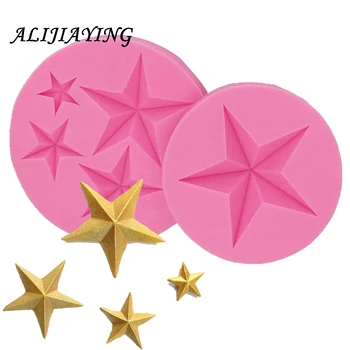 

1Pcs Star shape Silicone Fondant Molds Baby birthday Holiday party Cake Decorating Tools Chocolate Moulds articles D0962