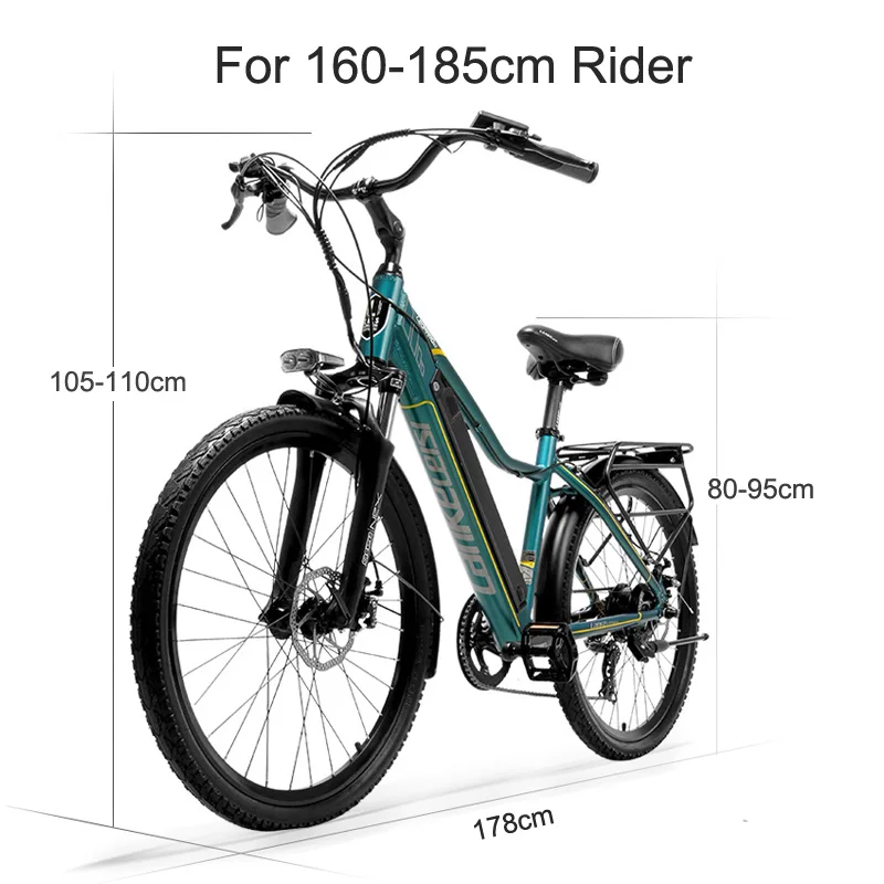 Pard3.0 26 Inch Lady City Bike, 36V 300W Electric Bicycle, With LCD Display, Pedal Assisted E-bike, 7 Speed Derailleur