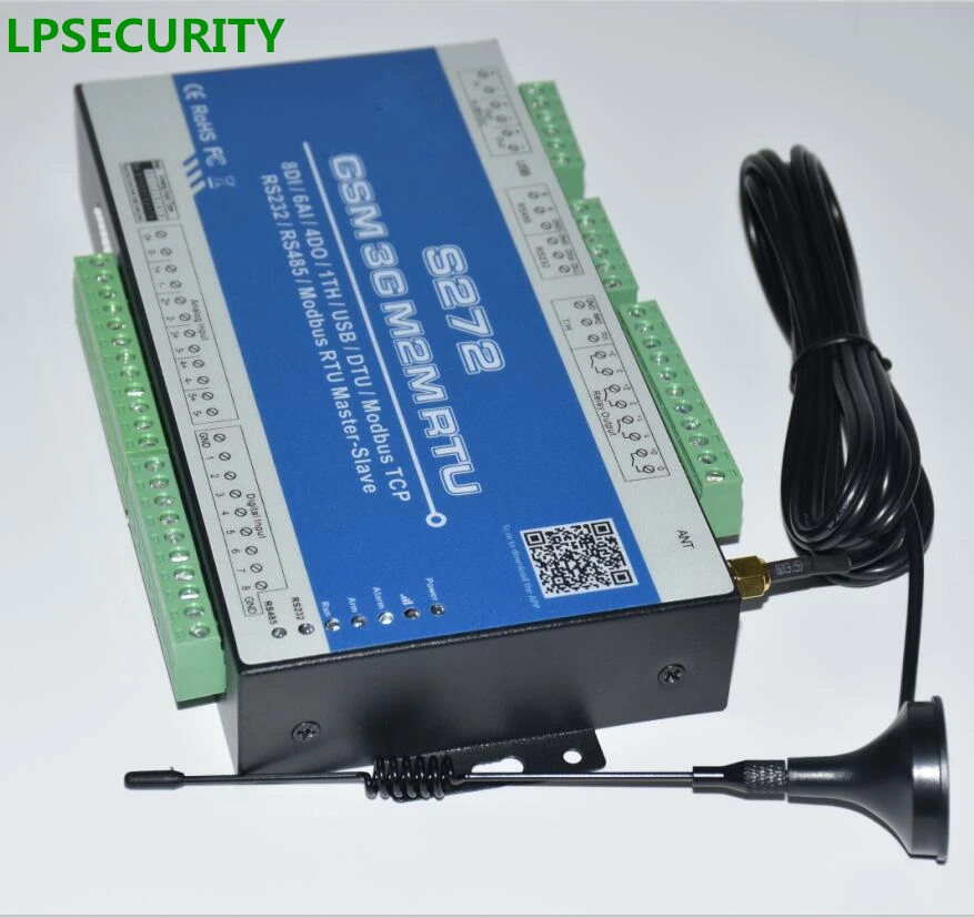 LPSECURITY GSM панель контроллера сигнализации GSM SMS GPRS 3g S272 RS458/232 Modbus RTU регистратор данных монитор температуры/влажности