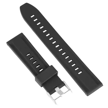 

18MM 20MM 22MM 24MM Black Replacement Watch Strap Premium Silicone Watches Band Large Pin Buckle Waterproof Wristwatch Strap