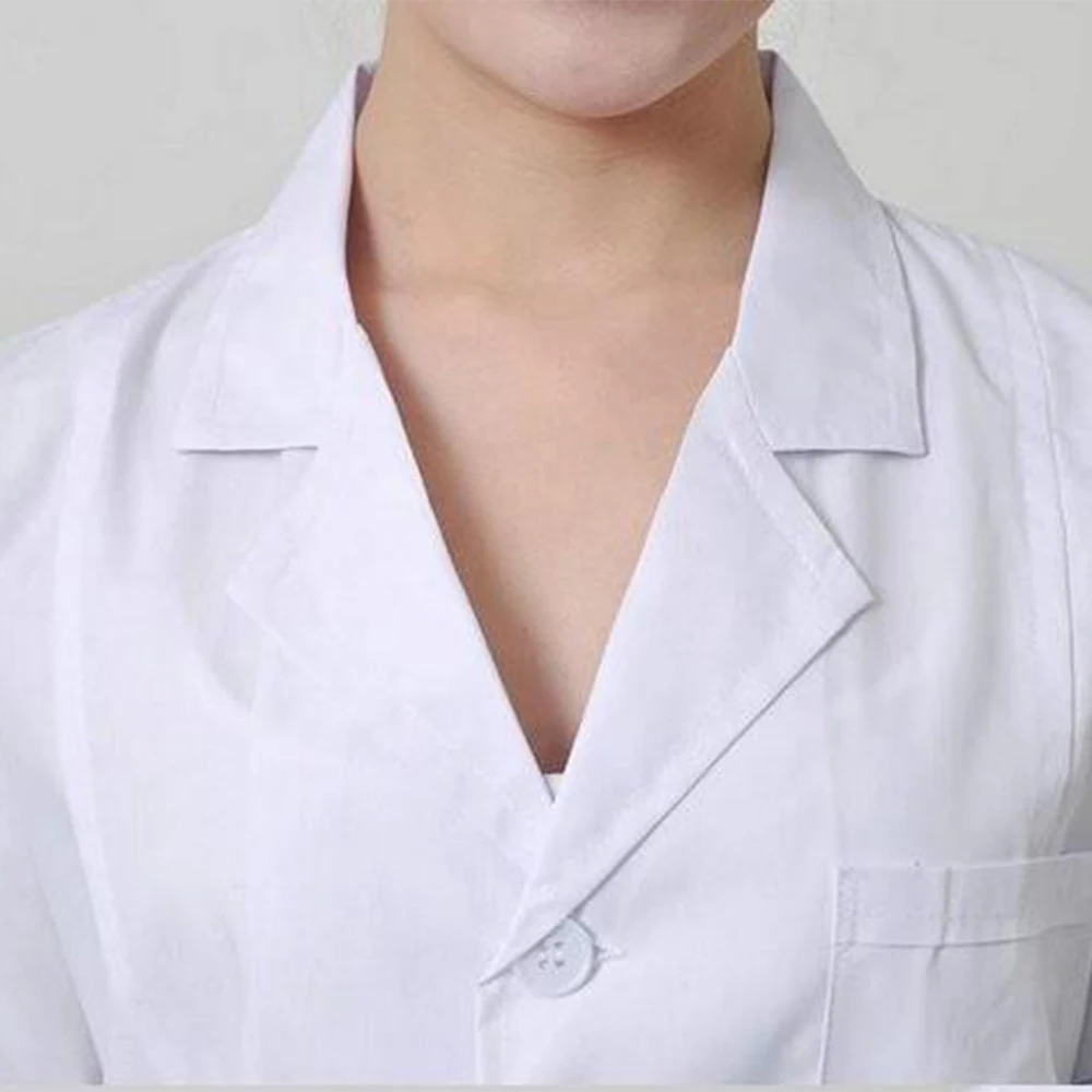 Медицинская униформа, больничная медицинская одежда с коротким рукавом для мужчин/женщин, медицинская блузка белого цвета