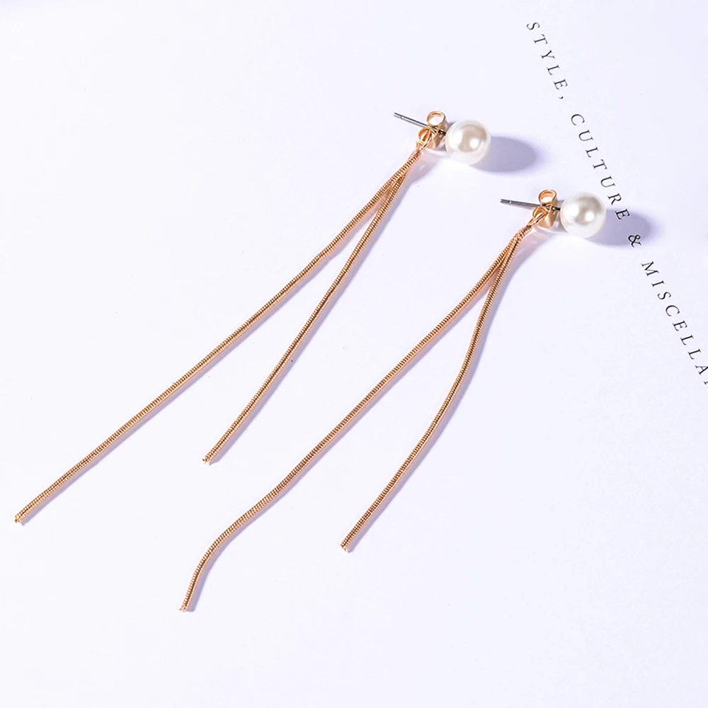Женские Длинные Серьги Pendientes Flecos корейские элегантные серьги подвески с