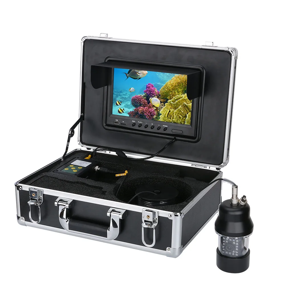 100 متر 50 متر 20 متر كاميرا dvr underwater الفيديو الاسماك المكتشف 9 بوصة dvr مسجل شاشة ملونة للماء 22 المصابيح 360 درجة