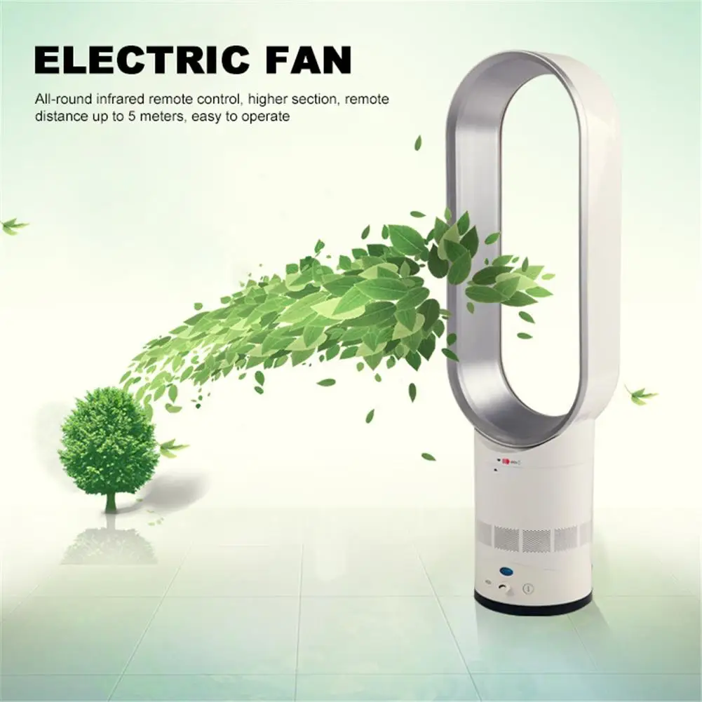 14/16 Inches No-blade Fan Bladless Floor-standing Fan Super Quiet Air Purifing Remote Control Electric Fan 4 Color EU/US/UK Plug