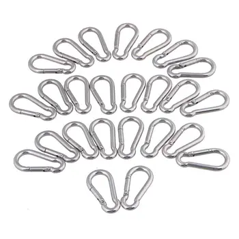 25pcs 10pcs 5pcs 304 Stainless Steel M4 M5 M6 Multifunctional  Spring Snap Carabiner Quick Link Lock Ring Hook 1