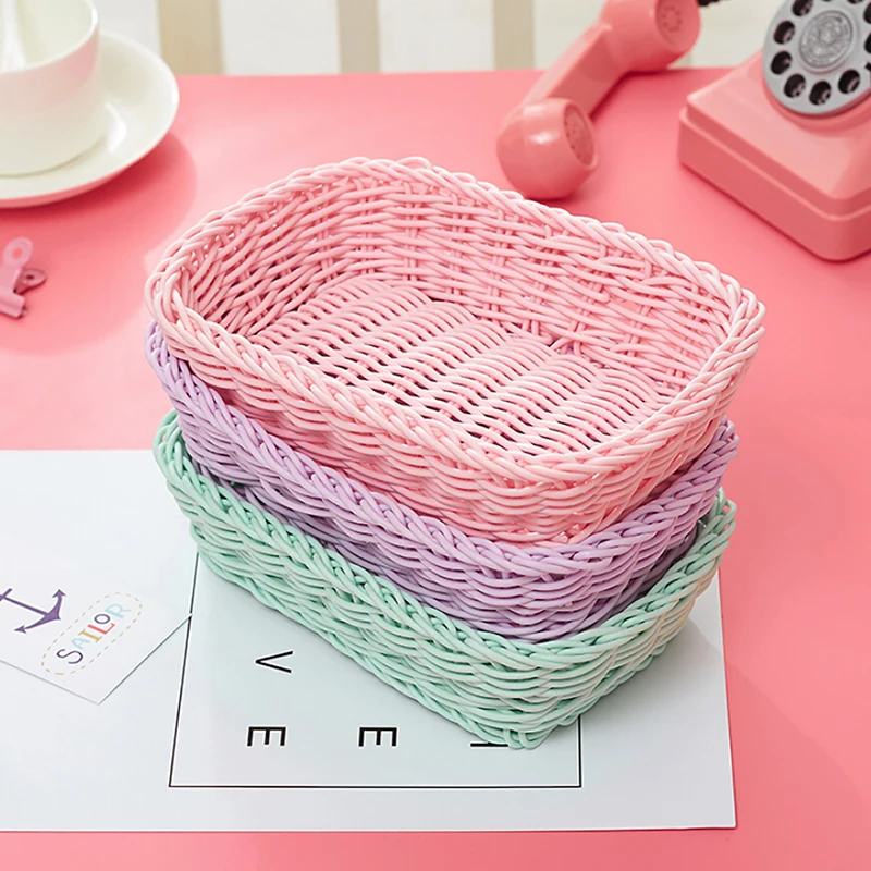 

Preparation Storage Basket Desktop Debris Basket Control Photo Props for Home Storage Decoration Sweet Color