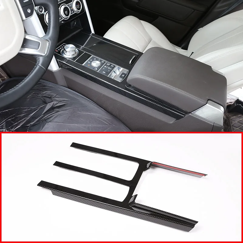 

Carbon Fiber For Land Rover Discovery 5 LR5 l462 2017 2018 ABS Chrome Center Console Protection Panel Cover Trim Car Accessory