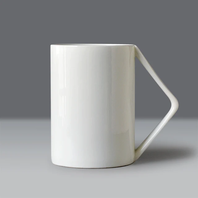 400ml Plain White Bone China Nespresso Coffee Mug Novelty Design 400ml Plain White Bone China Nespresso Coffee Mug Novelty Design Right Angle Handle