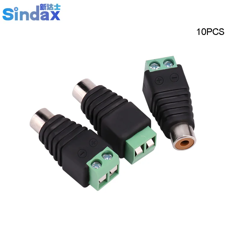 

Sindax DC Terminals RCA female connector FCAT5 To rca Camera CCTV Video AV rca Terminals block RCA female jack Connectors 10PCS