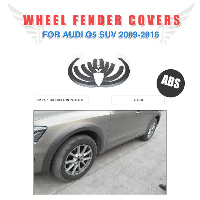 Aliexpress Com Buy Abs Fender Flares Wheel Arch Eyebrows Wide Strip Covers For Audi Q5 Non Sline 2009 2016 Mud Flaps Guard Trims Car Styling From