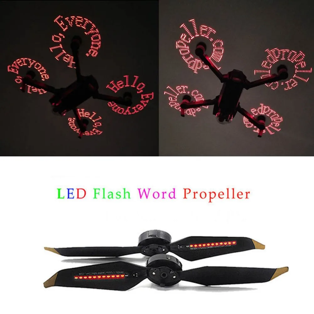 

1/2 Pairs DIY Programmable LED Flash Word Propeller Props for DJI Mavic Pro / Platinum Drone Propellers Accessories