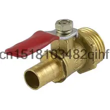 1/" PT Наружная Резьба на 10 мм Трубы Барб Красной Ручкой Рычага Латунный Шаровой Клапан