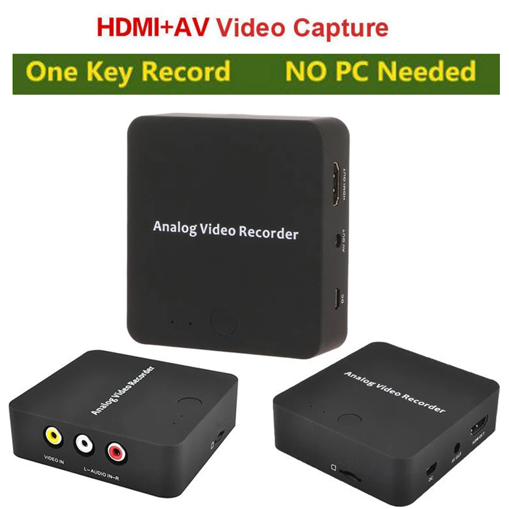 

Analog AV Recorder convert old video camcorder tapes to digital save in SD Card for VHS VCR DVD Play DVR Hi8 HDMI Out No Need PC