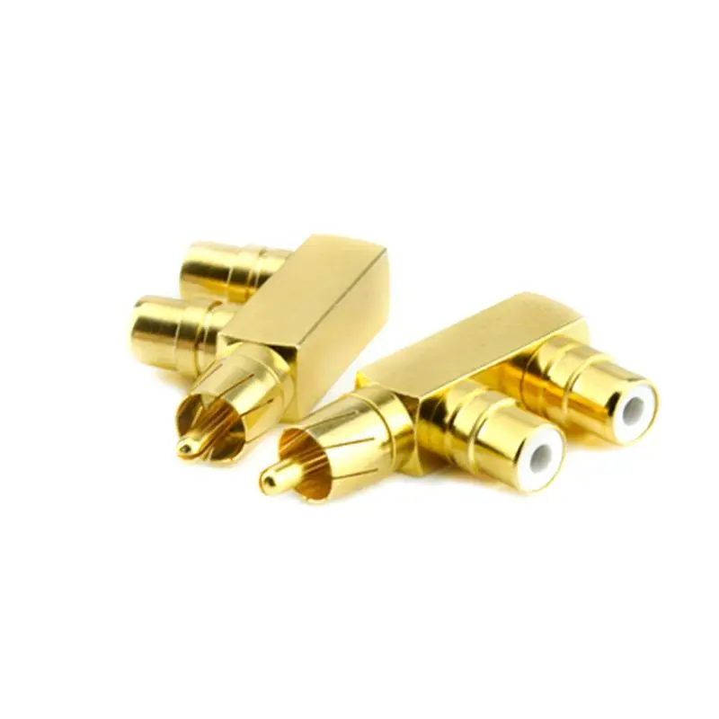 

1PC Gold Plated Copper 1 RCA Male to 2 RCA Female AV Audio Video Adapter Plug Splitter Converter Connector