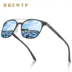 RBEWTP алюминиево-магниевые поляризованные круглые зеркальные солнцезащитные очки Мужские/Женские брендовые дизайнерские зеркальные