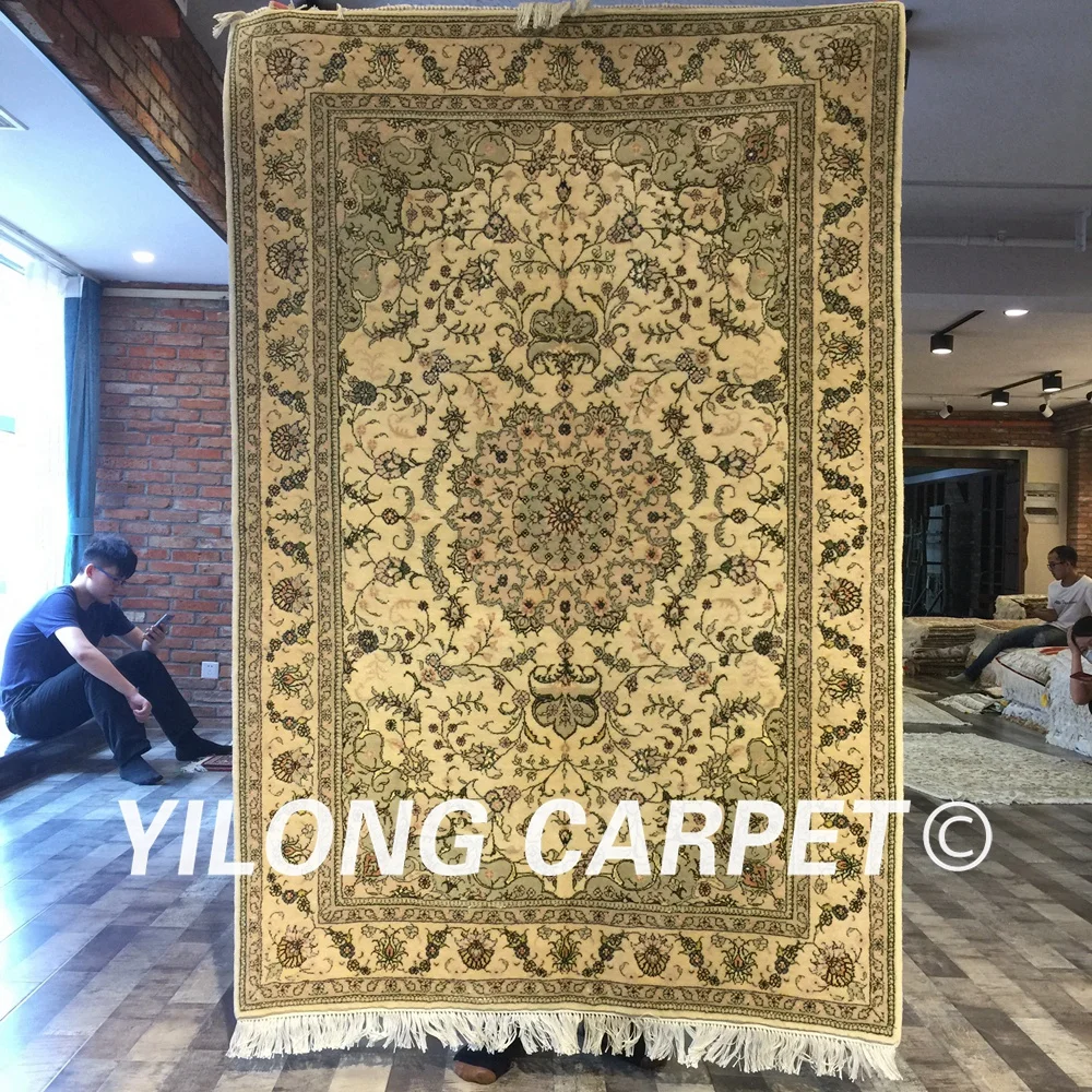 Yilong 4'x6' handknotted китайский Восточный домашний Роскошный Коврик хорошего качества ручной работы ковёр из шелка и шерсти(WY2076S4x6