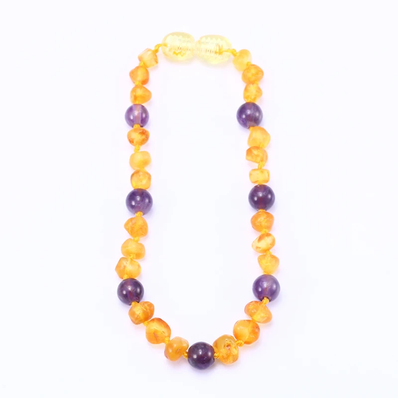Haohupo Bracelet Collier D Ambre Brut Avec Amethyste Pour Bebe Perles D Ambre Irregulieres Naturelles Authentiques Bijoux Pour Enfants Femmes Aliexpress