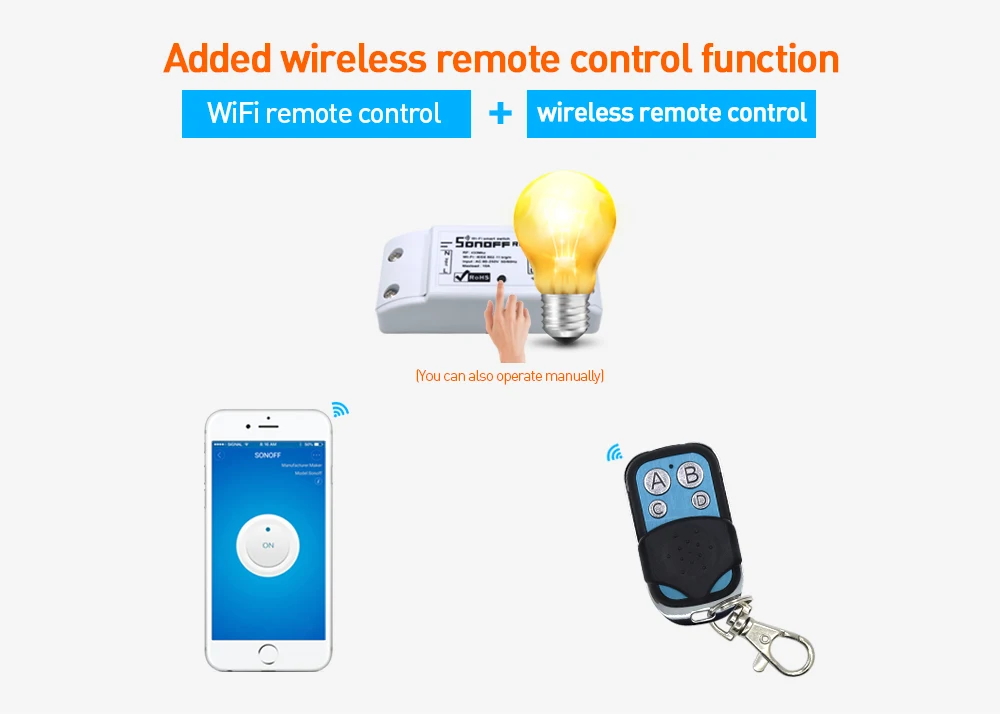 SONOFF RF WiFi Smart Switch 433 МГц пульт дистанционного управления модули для автоматизации умного дома Diy таймер переменного тока 90-250 В 220 В 433 МГц