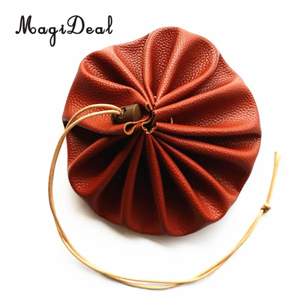 High Quality 15' Durable Large PU Leather Drawstring Tinder Pouch Bushcraft Survival Camping Gift Hiking Travell Accessories