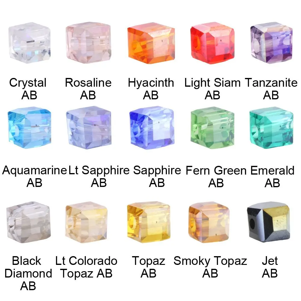 

Chinese Crystal Glass Square Plating Beads AB Color 4mm Cube Spacer Loose Beads DIY Making Lampwork Jewelry Beads Wholesale
