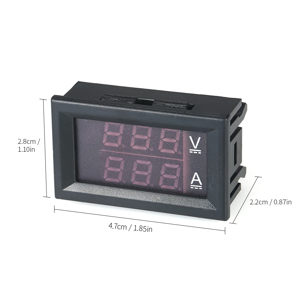 DC0~100V 10A Digital Voltmeter LED Ammeter Red/Blue Dual Color Display ...