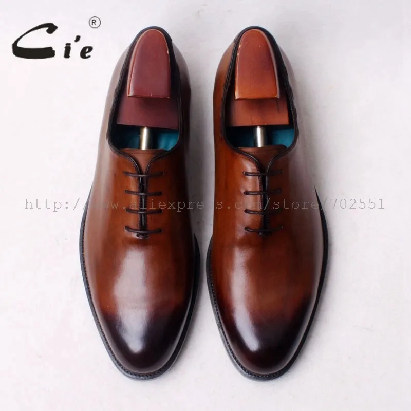 Cie круглый носок Весь Cut Lace-Up Oxfords 100% натуральной телячьей кожи дно подошва дышащая Для мужчин обуви платье Goodyear WeltedOX667