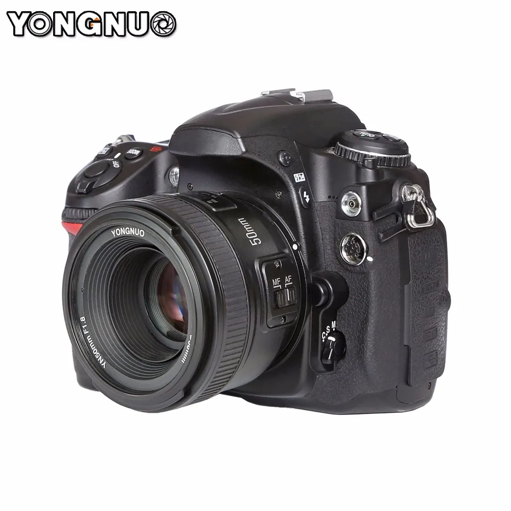 Светодиодная лампа для видеосъемки YONGNUO YN50mm f1.8 YN EF 50 мм f/1,8 AF объектив YN50 с фиксированным фокусным расстоянием большой апертурой Автофокус для цифровой однообъективной зеркальной камеры Canon EOS 60D 70D 5D2 5D3 600d DSLR камер