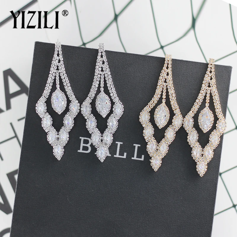 Серьги YIZILI свадебные серьги для женщин Длинные Подвесные подарки модные