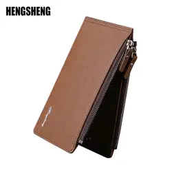 Hengsheng Для мужчин долго бумажник телефон bagthin двойная молния кошелек моды Для мужчин кошелек 3 цвета a2869