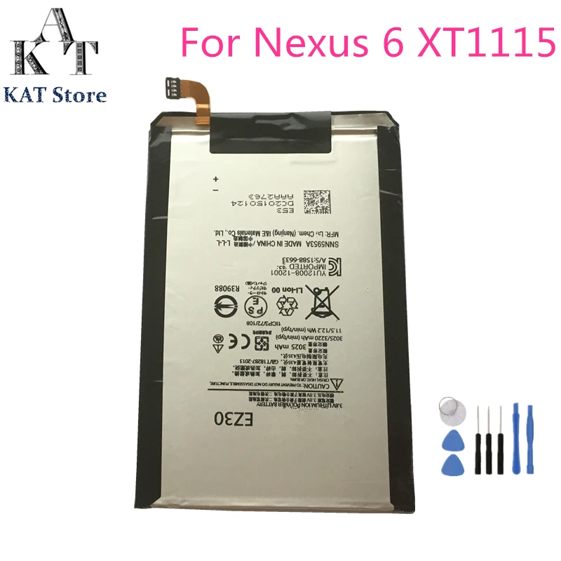 Аккумулятор мобильного телефона для Motorola Moto Google Nexus 6 XT1115 XT1110 3220mAh батареи EZ30