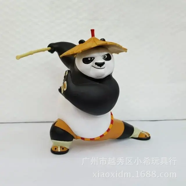 

2016 sell like hot cakes Anime around 15 cm 3 Po kung fu panda wearing a hat to evade glue hand model doll birthday gift