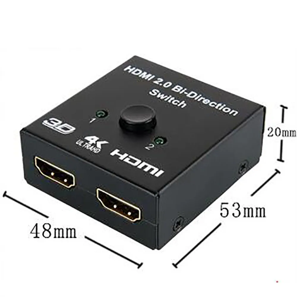 Двухнаправленный Переключатель HDMI 2x1 или 1x2 Splitter селектор 3D 4 K HDCP 2,2
