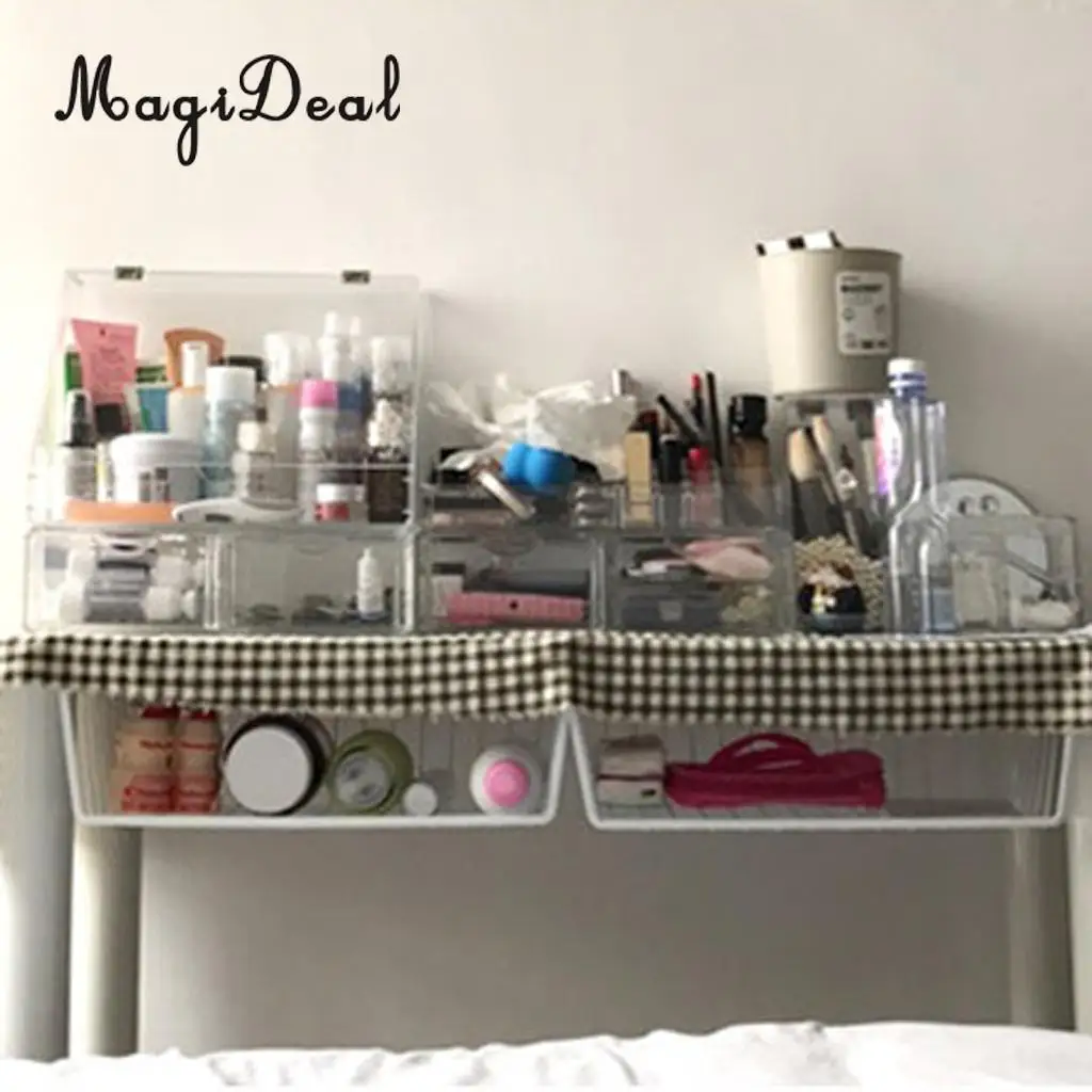 MagiDeal Household Storage Under Shelf Rack Organizer Basket for Table Cupboard Black Storage Basket for Bathroom Triangular