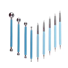 8 шт./компл. тиснение ногтей инструменты для лепки гончарные изделия и керамика Силиконовая ручка инструменты для лепки из глины DIY инструмент для нанесения точек