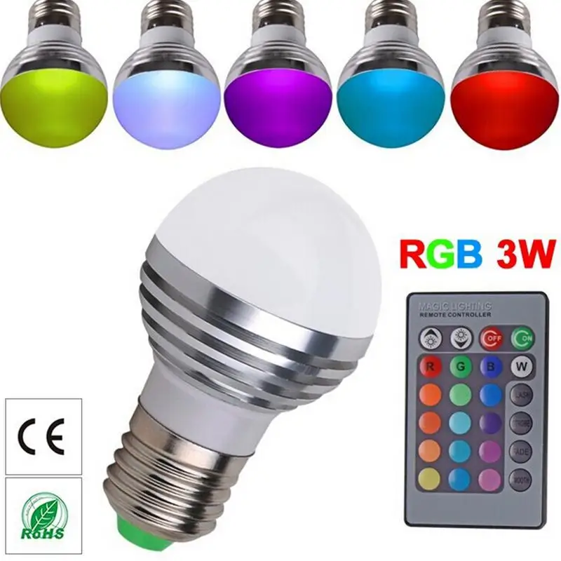 Hobbylan E27 RGB умная WIFI Светодиодная лампа с дистанционным управлением сменные цвета